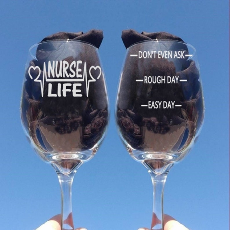 Etched Wine Glass Nurse Life FAST Shipping Nursing Gift Etsy