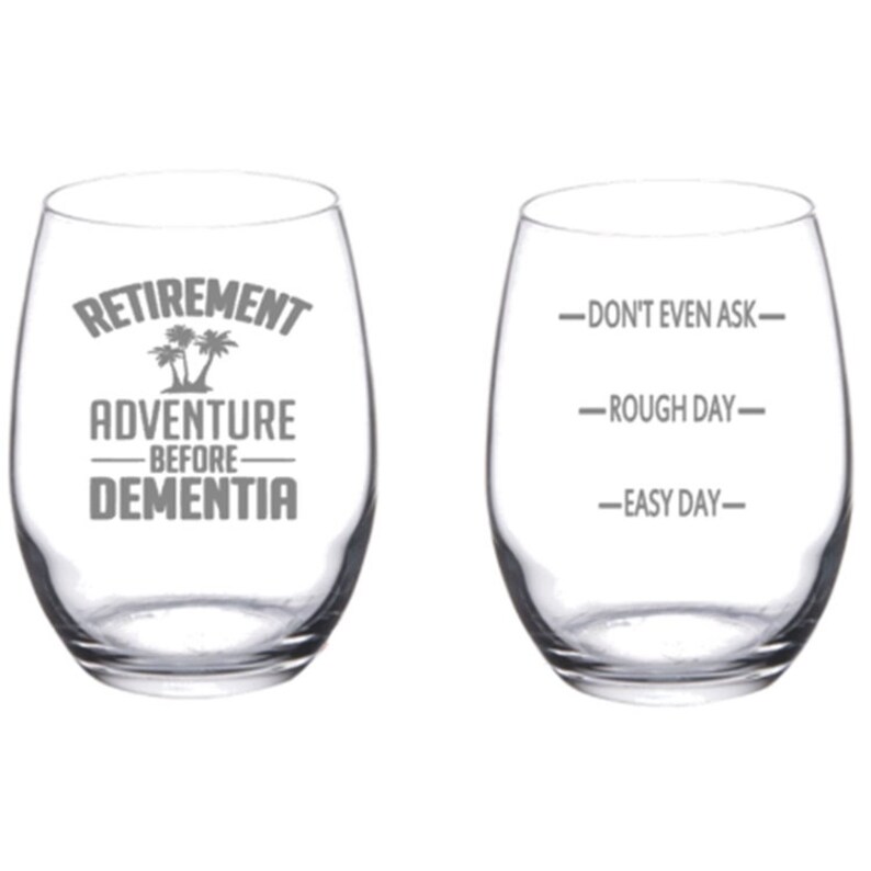 Laser Etched Retired Wine Glass Retirement Gifts for Women Etsy