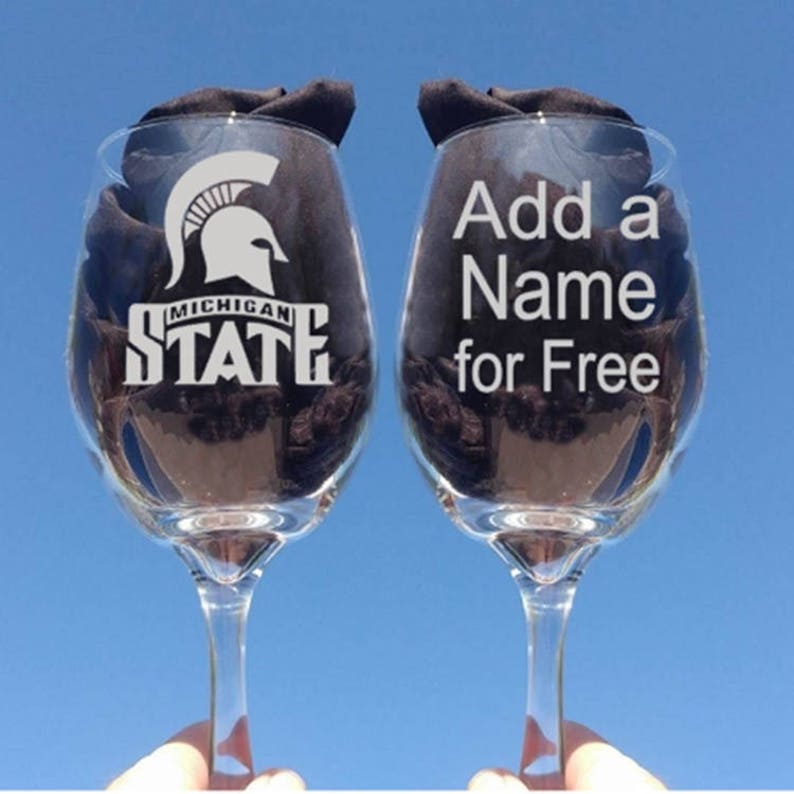 Laser Etched Michigan State Gift Wine Glasses Michigan Etsy