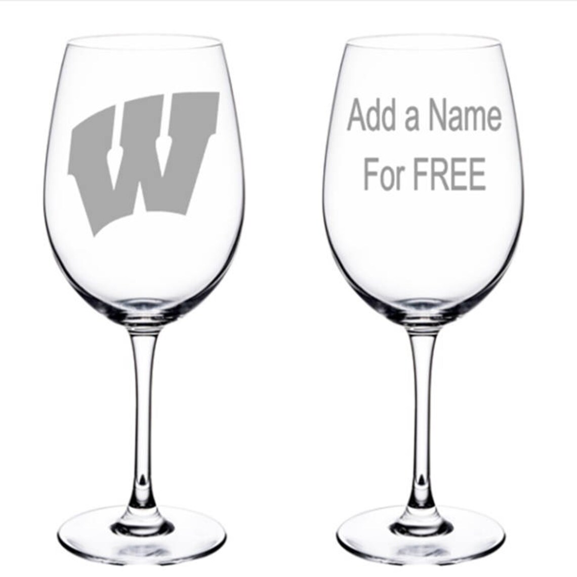 Wisconsin Badgers Etched 20oz Wine Glass Custom Personalized Etsy