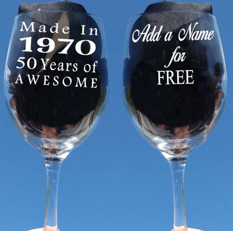 Laser Etched Wine Glass 50th Birthday Wine Glass Gift for Etsy