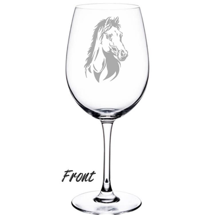 Etched Wine Glasses Horse Wine Glass Personalized Wine Etsy