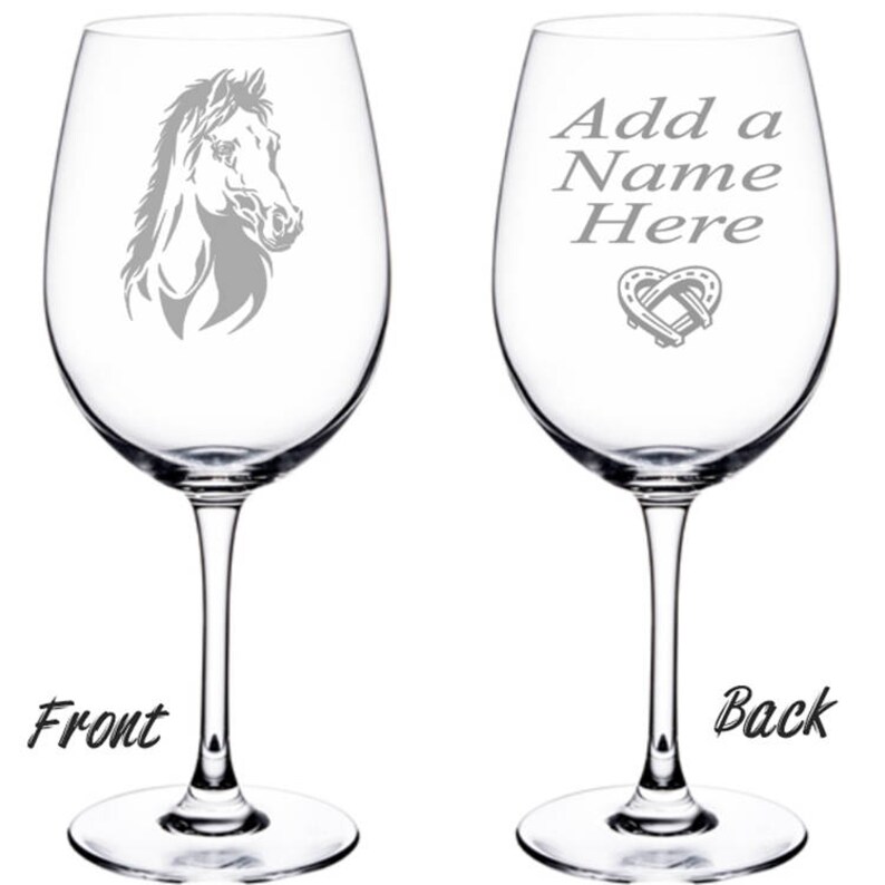 Etched Wine Glasses Horse Wine Glass Personalized Wine Etsy