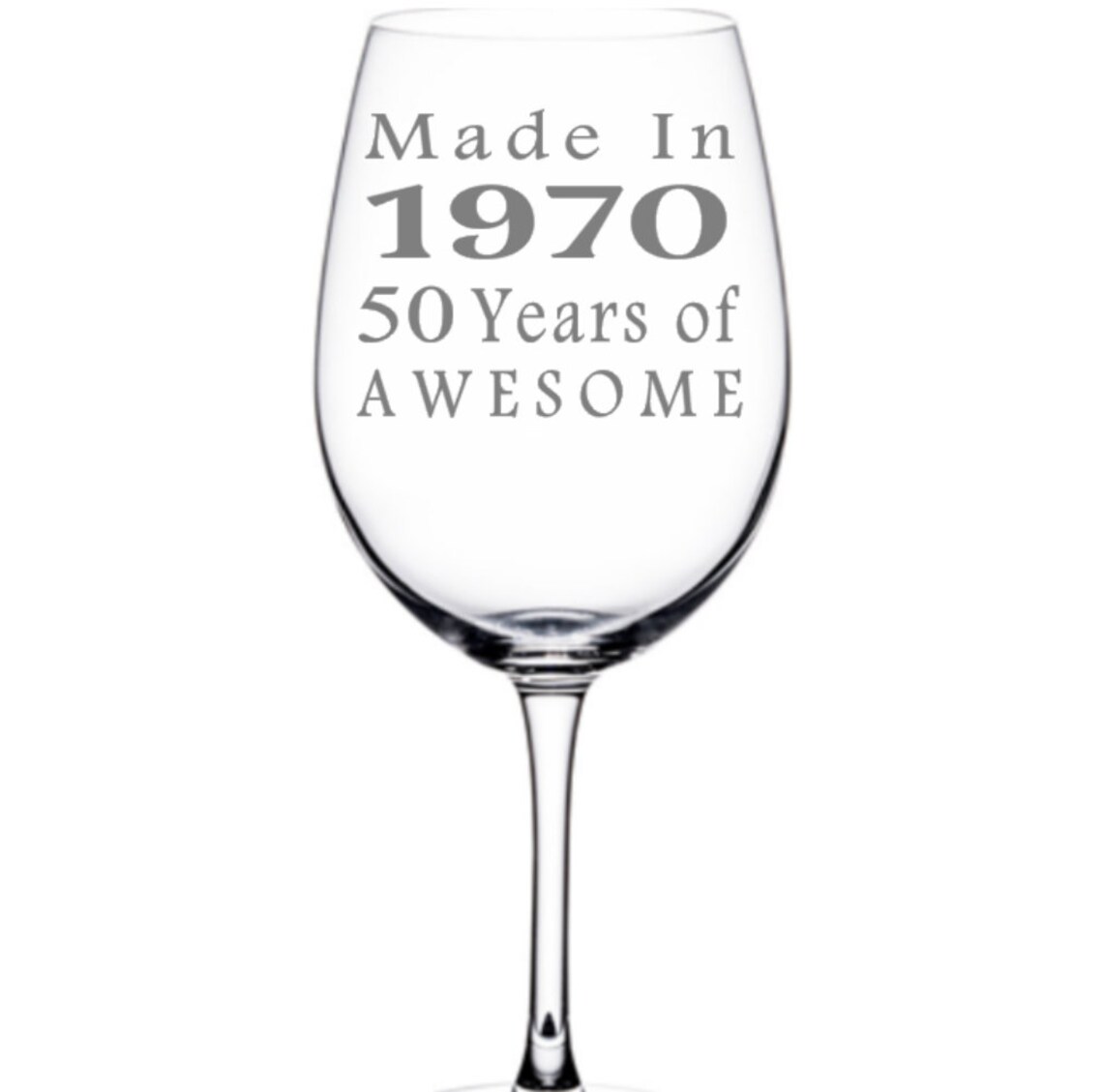 Laser Etched Wine Glass 50th Birthday Wine Glass Gift for Etsy
