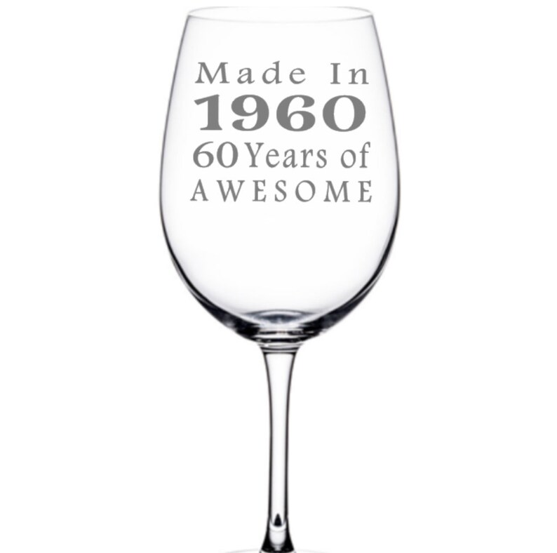 Etched Wine Glass 60th Birthday Gift Gifts for Women 60th Etsy
