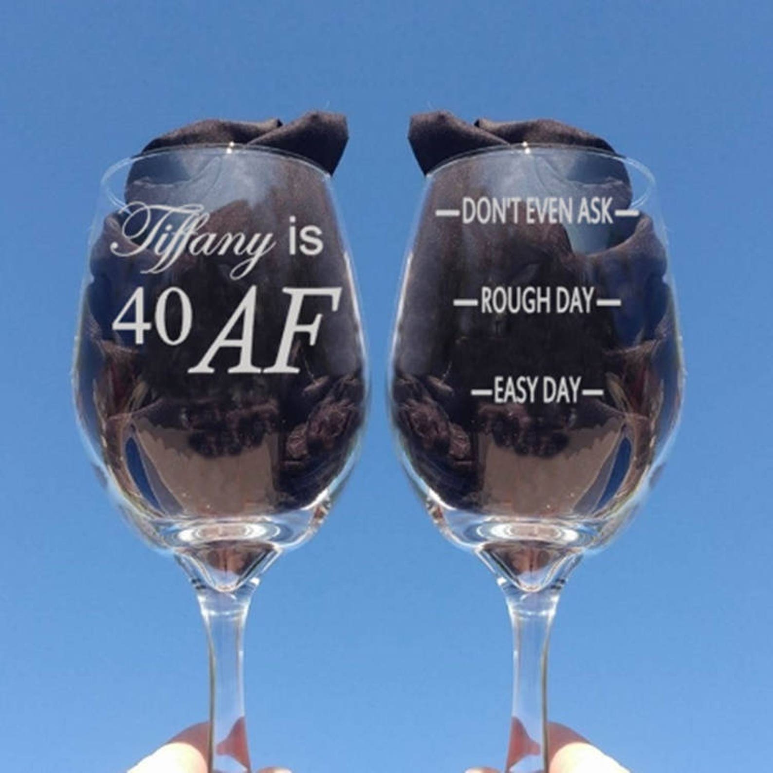 Laser Etched Wine Glasses Custom Wine Glasses Birthday Gifts Etsy