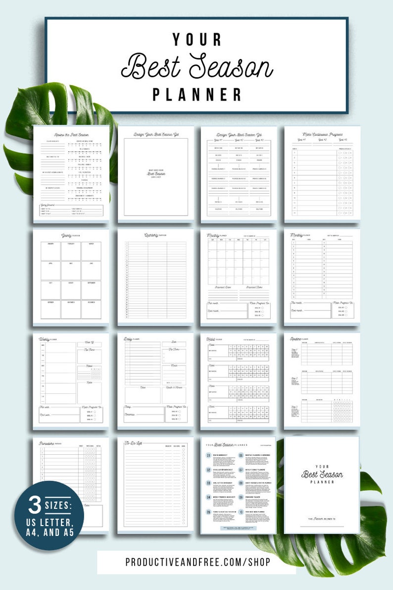 Your Best Season Planner Printable Planner Quarterly Etsy