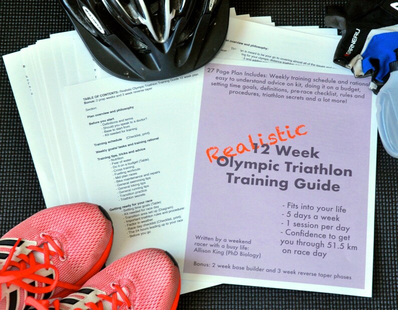 Realistic 12 Week Olympic Triathlon Training Plan | Etsy