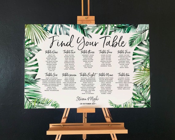 Wedding Seating Chart Printed Seating Chart Board Wedding Etsy