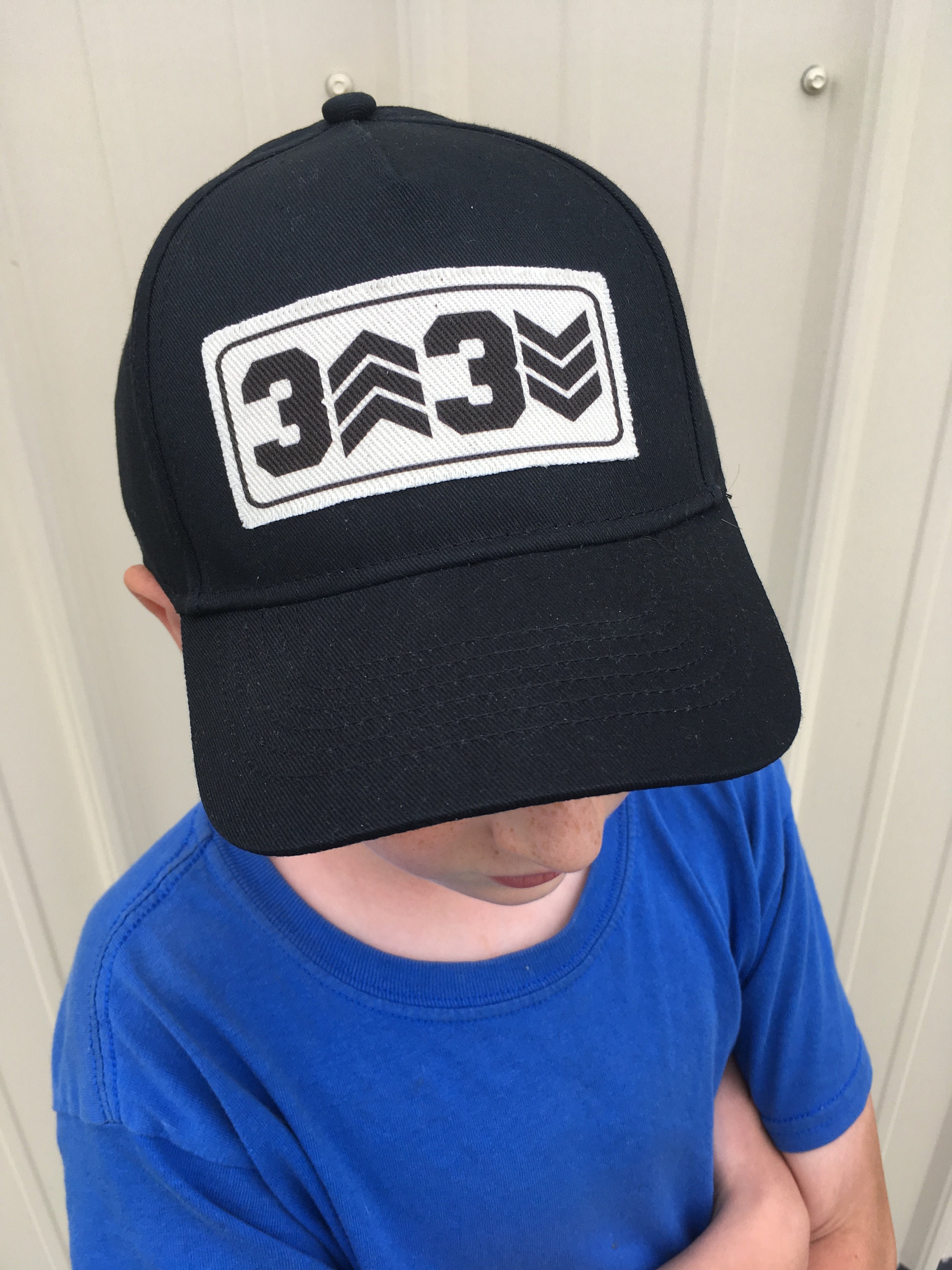 kids black baseball hat