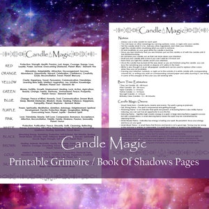 Candle Magic Grimoire Pages: Witchcraft Book of Shadows (Printable)