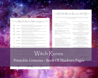 Hexenrunen-Buch der Schatten zum Ausdrucken: Grimoire-Seiten (Digitaler Download)