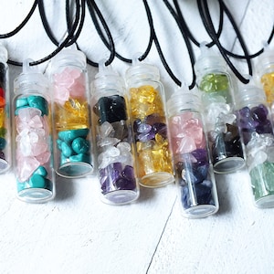 LGBTQA+ Pride Crystal Necklace / Amulet / Pendant / Crystal Necklace / Love Is Love Crystals      **Glass Bottle Necklaces**