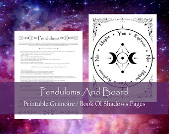 Pendulum Board Printable: Witchcraft Grimoire Pages (Digital Download)
