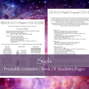 Sigil Book of Shadows Printable: Witchcraft Grimoire Pages (Digital Download)