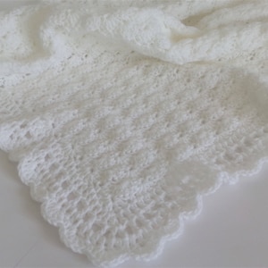 Crochet Baby Blanket Handmade Crochet Afghan Baby Shower Gift Baby Girl Baby Boy Blanket Newborn image 2