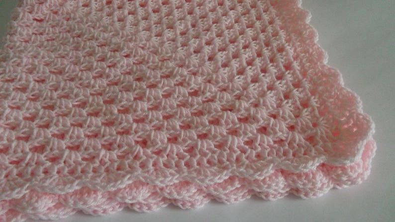 Crochet Baby Blanket Hat and Booties Green White Baby Shower Gift Baby Girl Set Christening Baptism
