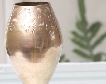 Etched Brass Goblet, Brass Cup, Copper Goblet, Brass Flower Vase, Brass Ornamenmt, Copper Ornament, Metal Goblet- 14 cm tall