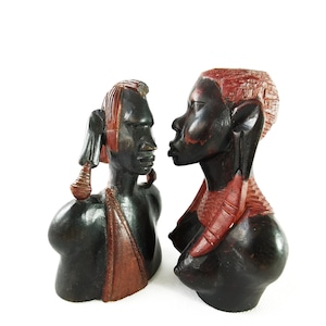 Vintage African Statuette, African Art, Africa, Wood Carving, Tribal Art, Tribal Wood Carving, Man and Woman  African Sculpture, Wood Statue