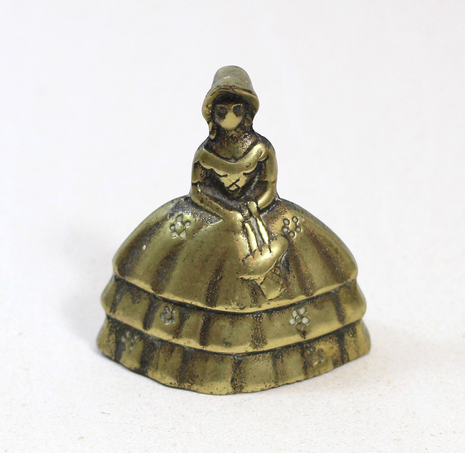 Small Victorian Solid Brass Servant Bell, Small Brass Maid Bell