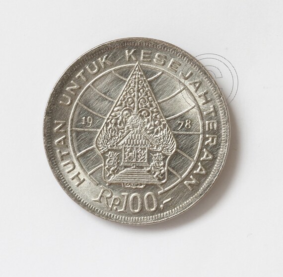 Ein Vintage Indonesischen Munzen 100 Rupiah 1978 Indonesische Etsy