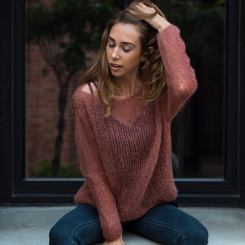 off the shoulder baggy sweater