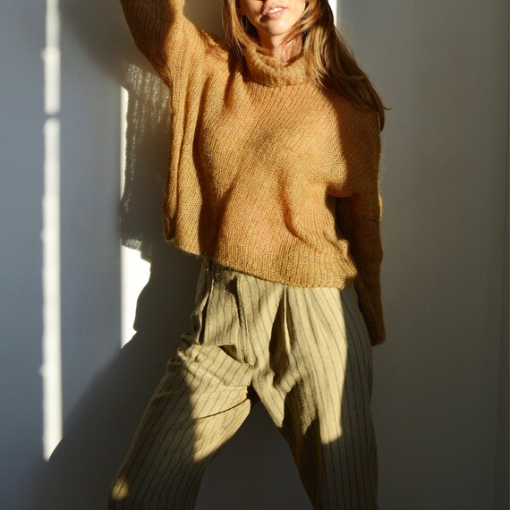 Chunky camel turtleneck sweater sales