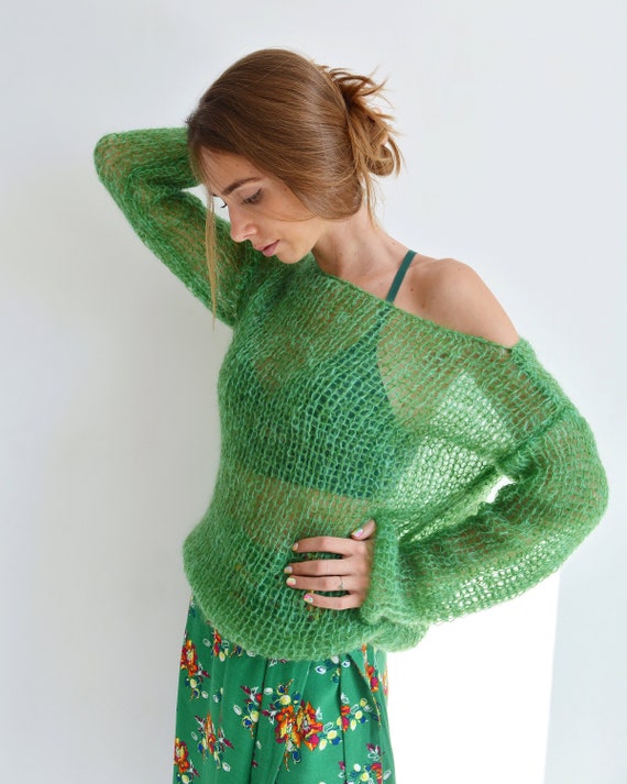 green mohair sweater mohair sweater to order oversized sweater