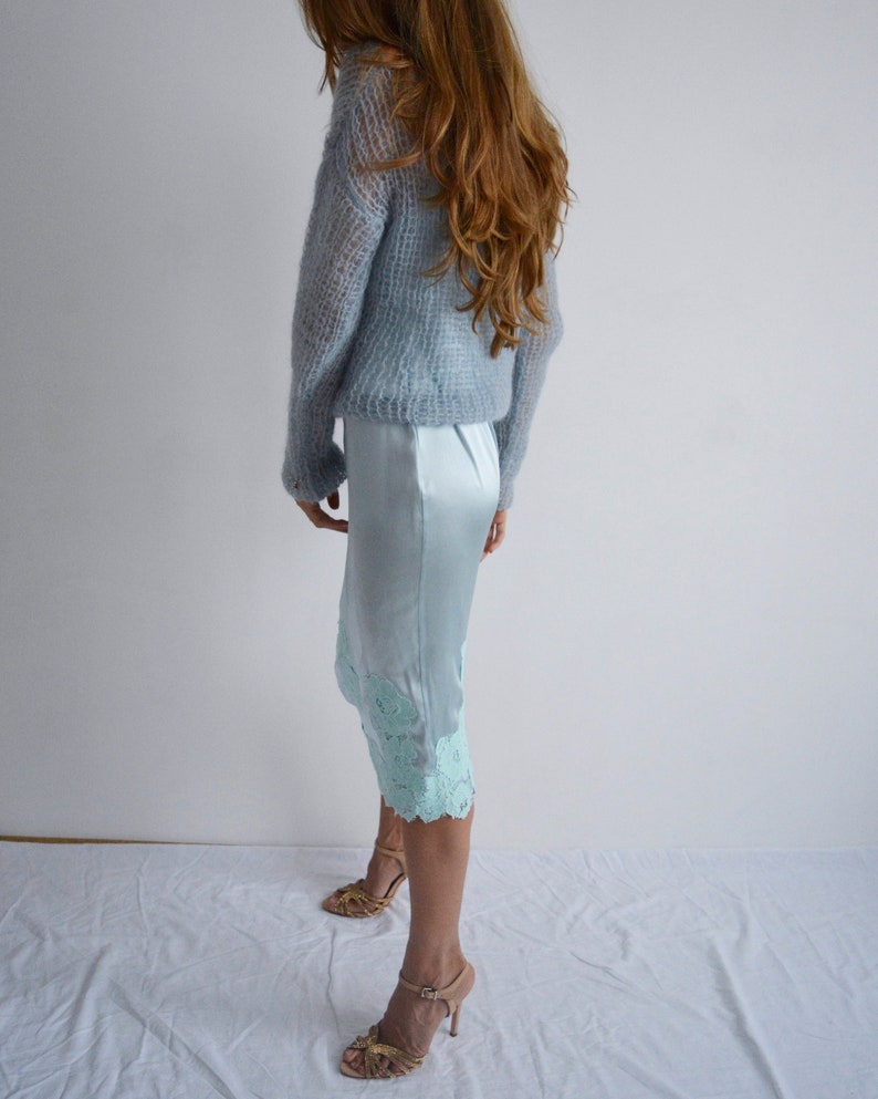 Gray Blue Cropped Mohair Sweater Light Evening Cover up Etsy
