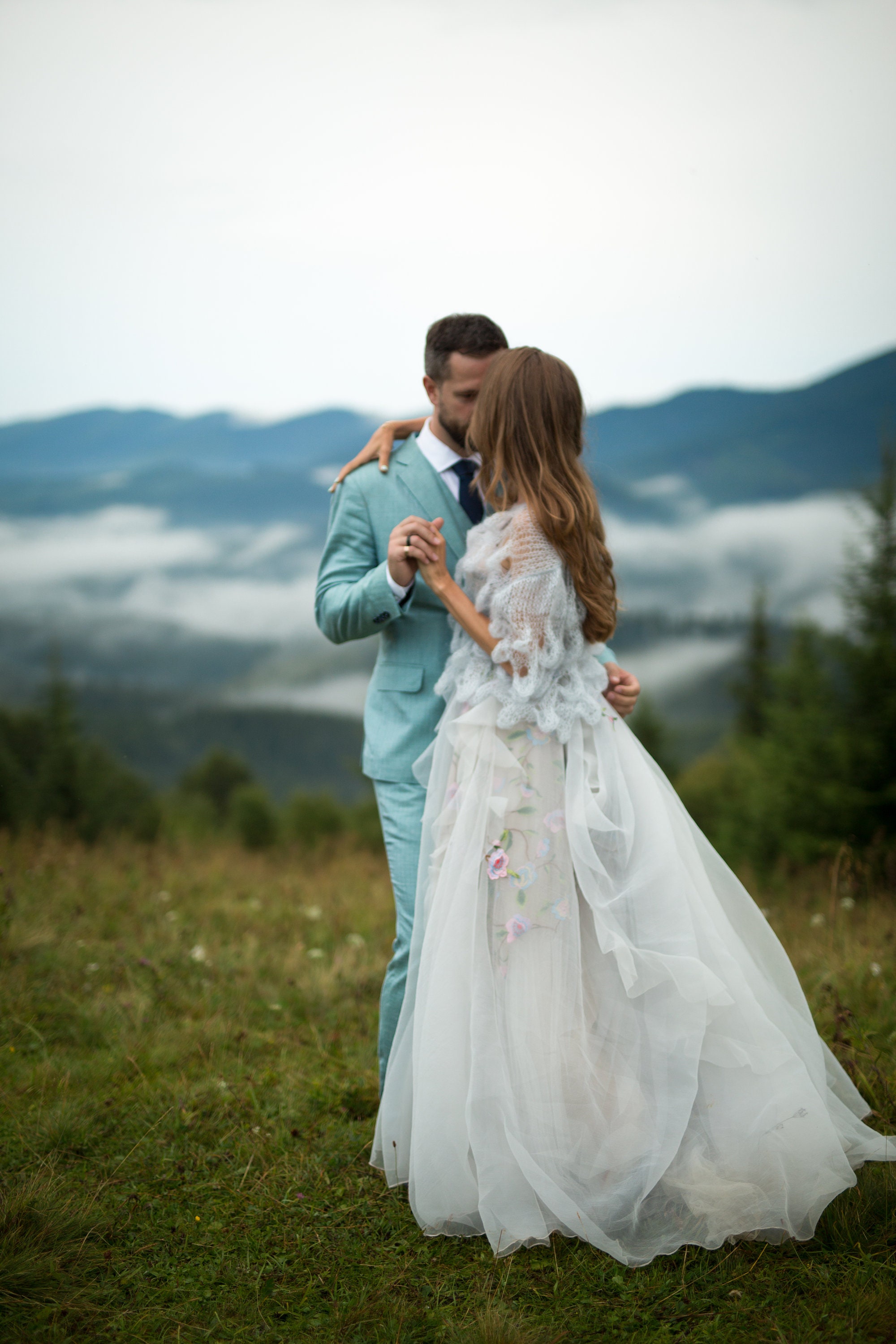 Light Gray Mohair Sweater Wedding 