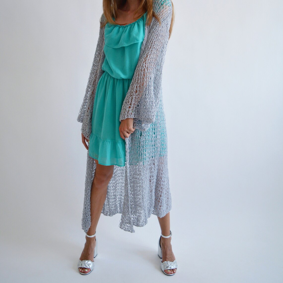gray cotton cardigan