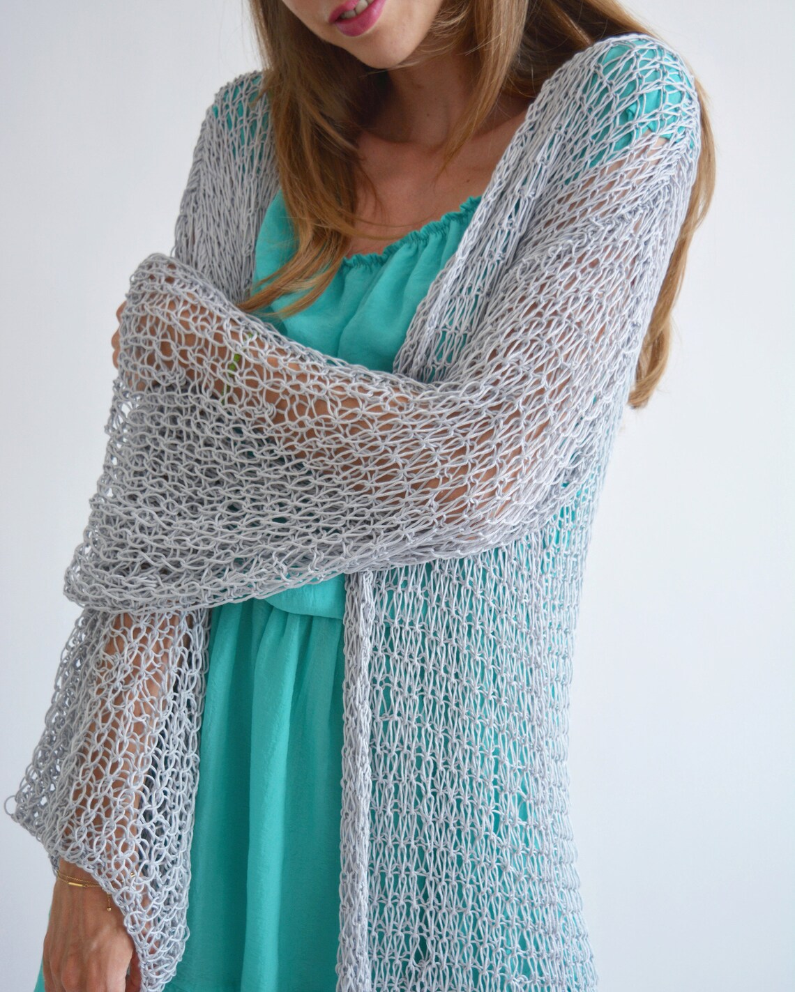 gray cotton cardigan