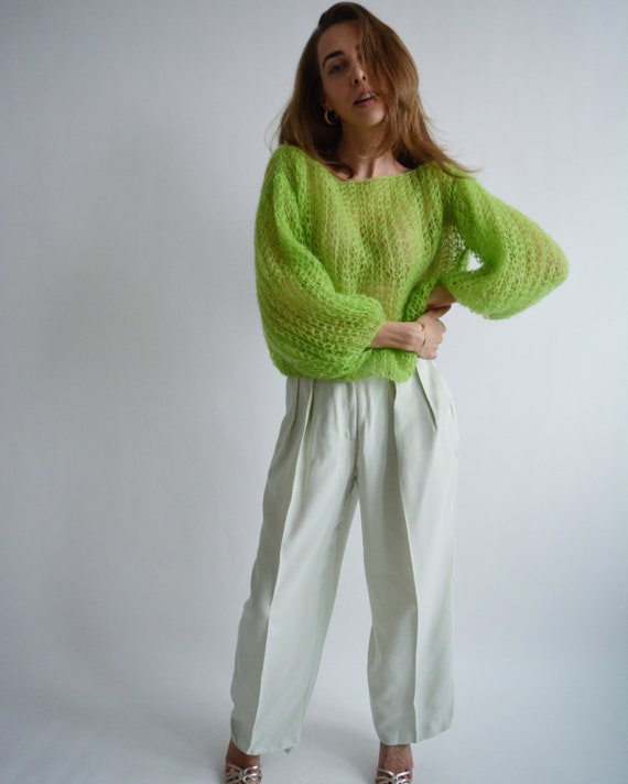 Off shoulder cheap green sweater