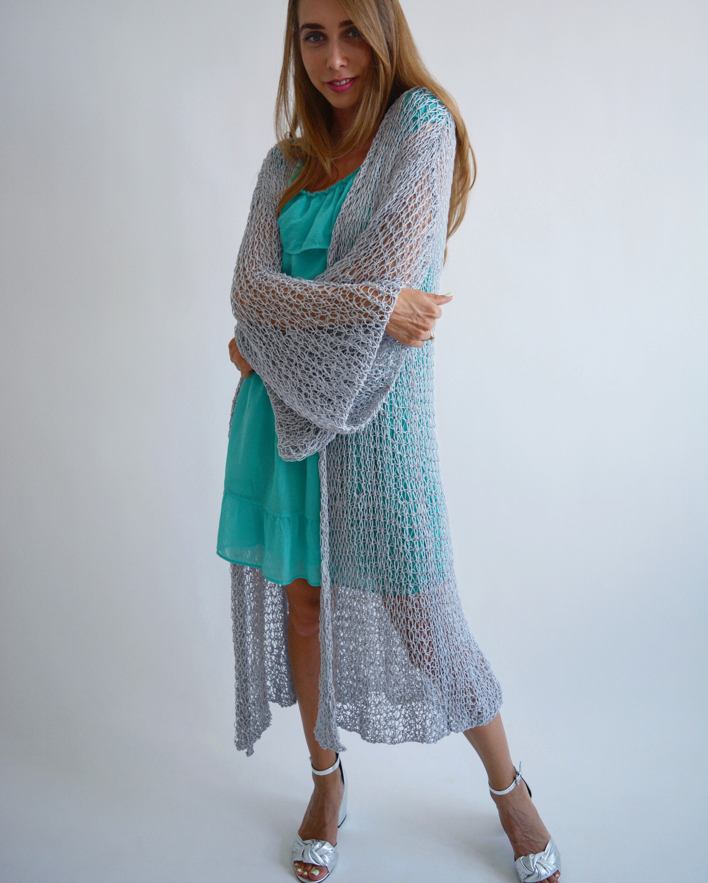 gray cotton cardigan