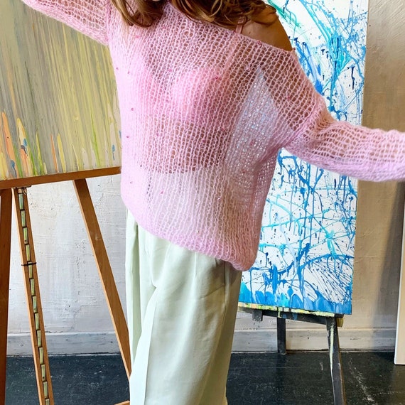 Pink embellished sweater sale