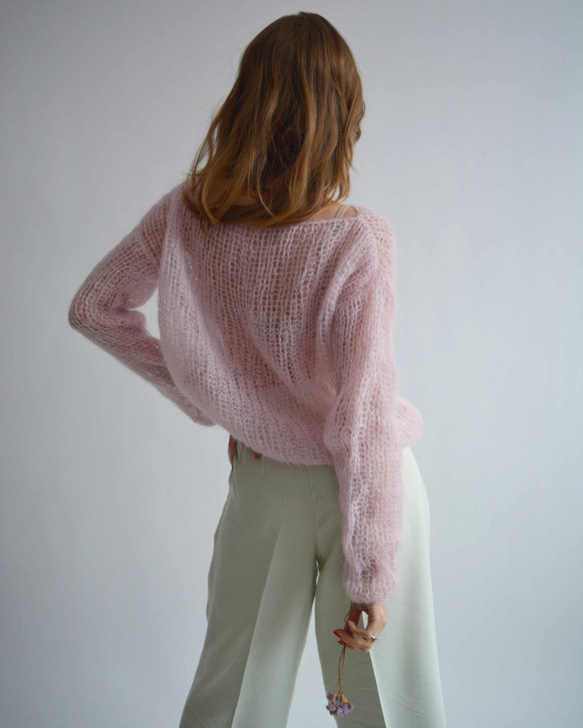 Camel Mohair Sweater Beige Loose Handknit Sweater See Camel Mohair Sweater Beige Loose Handknit Sweater See