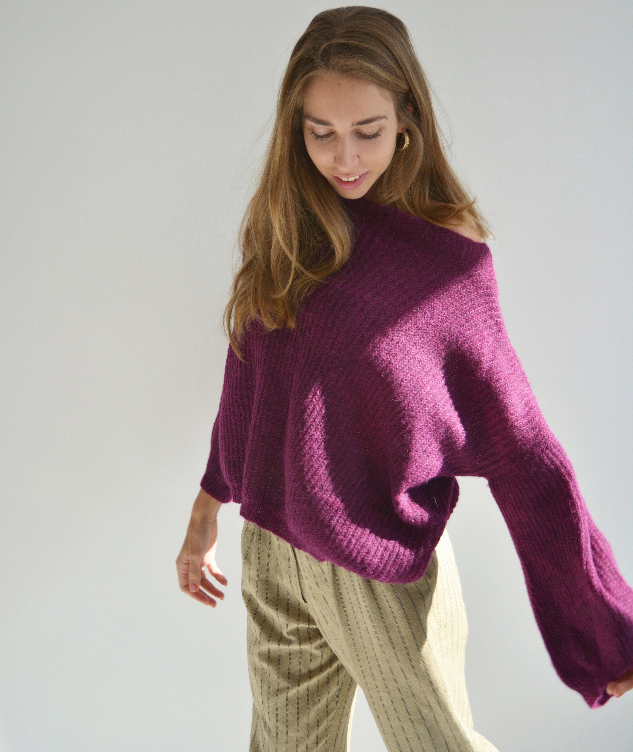 Plum colored sweaters sale