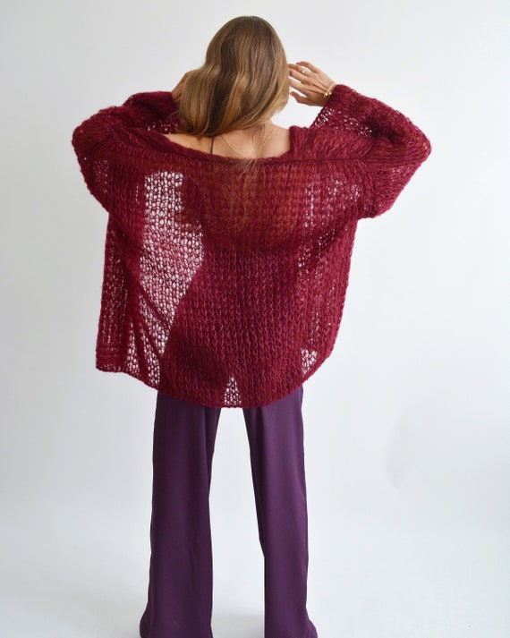 red wine cardigan