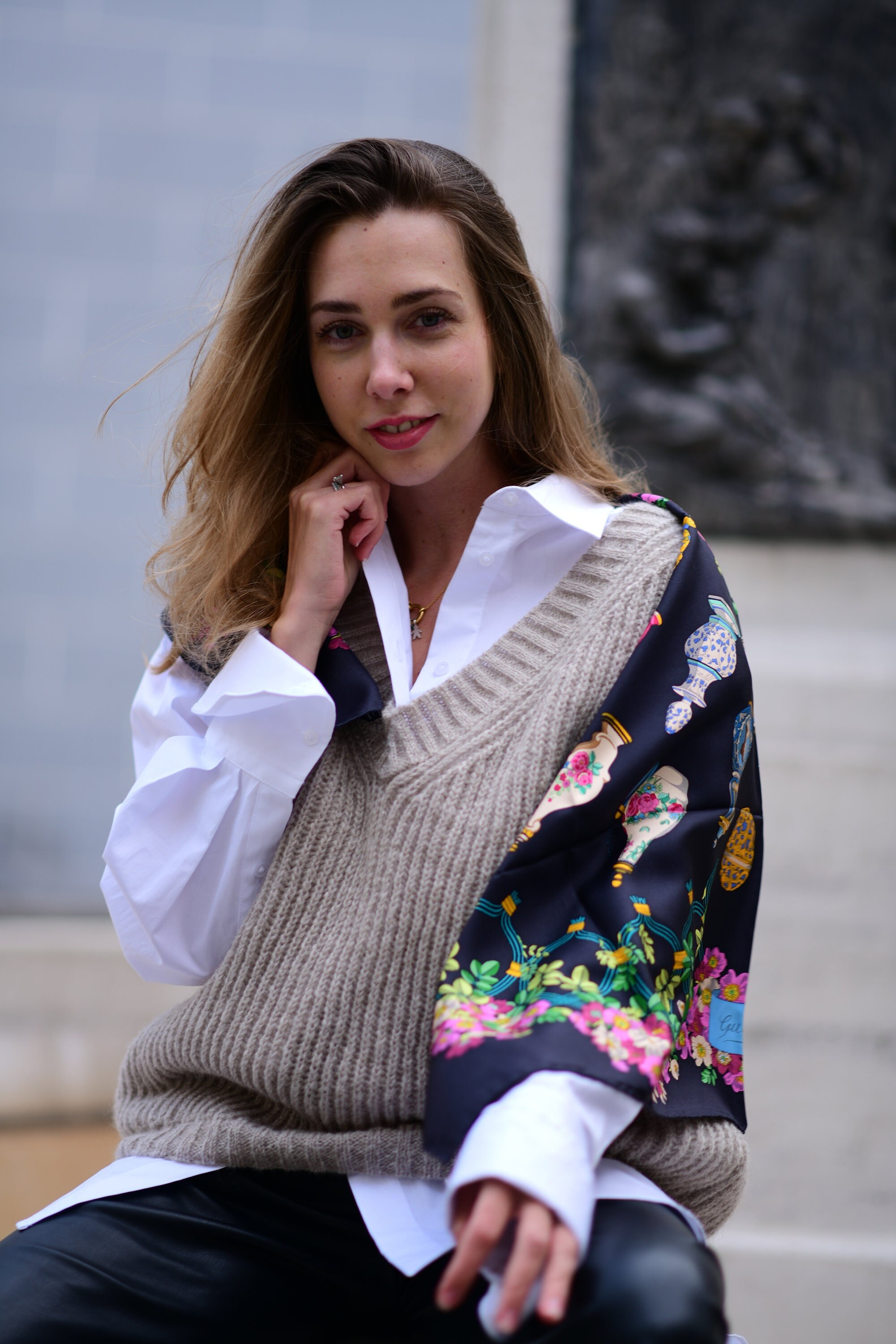Mottle Yarn Knit Vest ベージュ　todayful Mottle Yarn Knit Vest by Todayful, Beige. - Sweater Vests