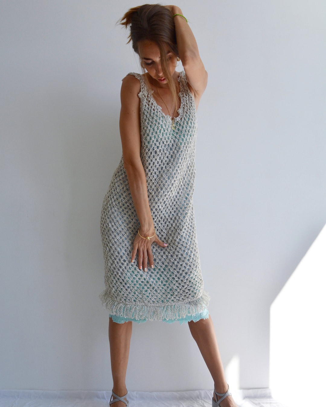 two piece grad dresses Homecoming Dress Short Formal Dress Graduation Dress Short JDY Sheer Long Sleeve co dress Color:Light Green Roses