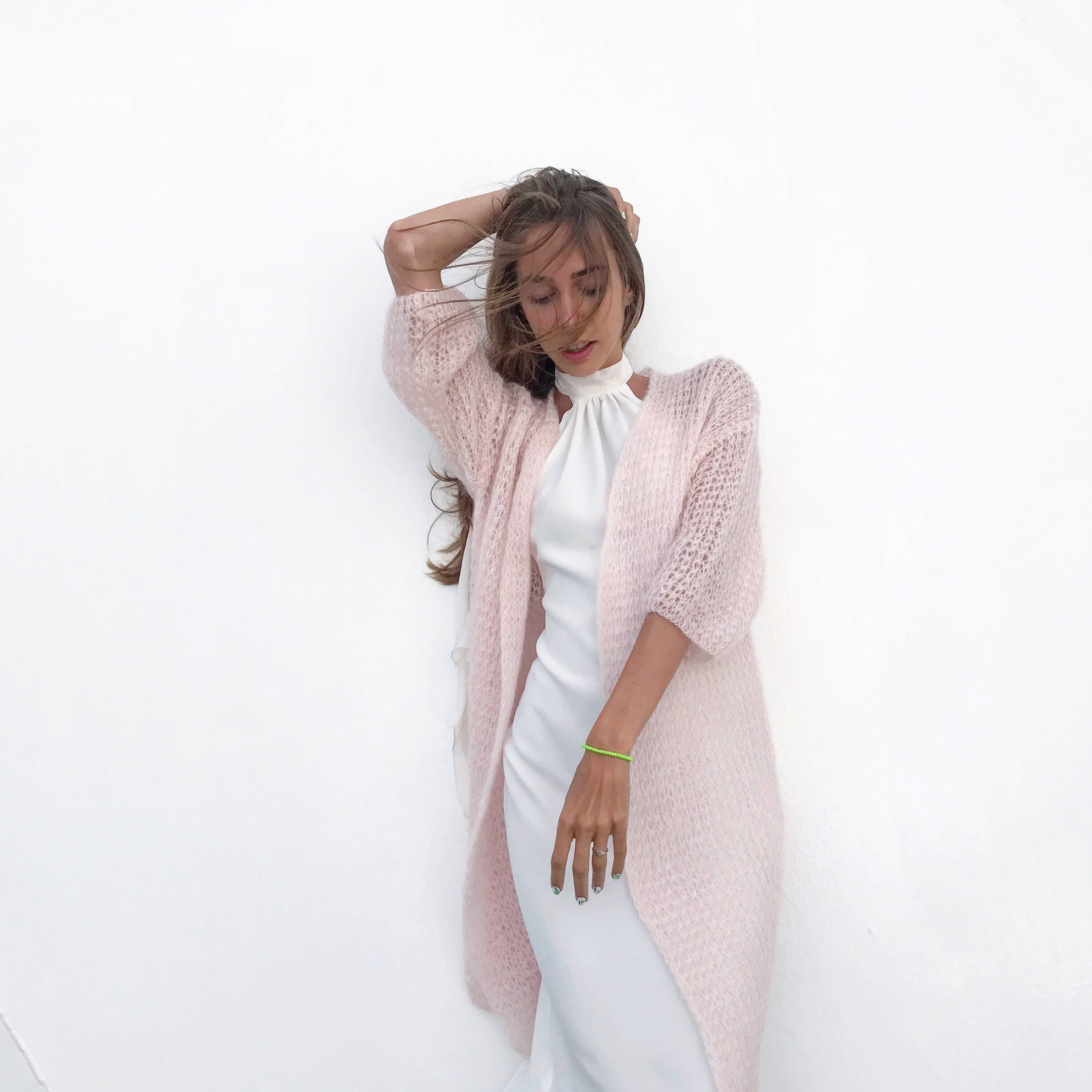 Light Pink Bridal Mohair Cardigan Wedding Pink Long Cardigan - Etsy UK