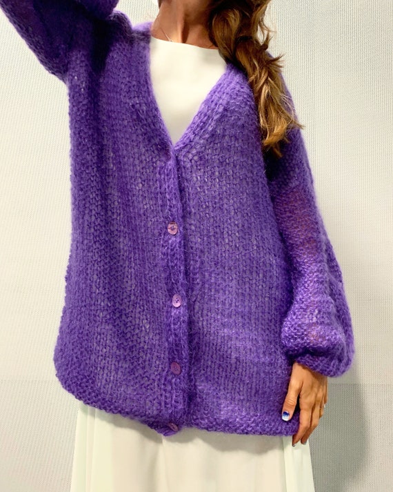 lilac button cardigan