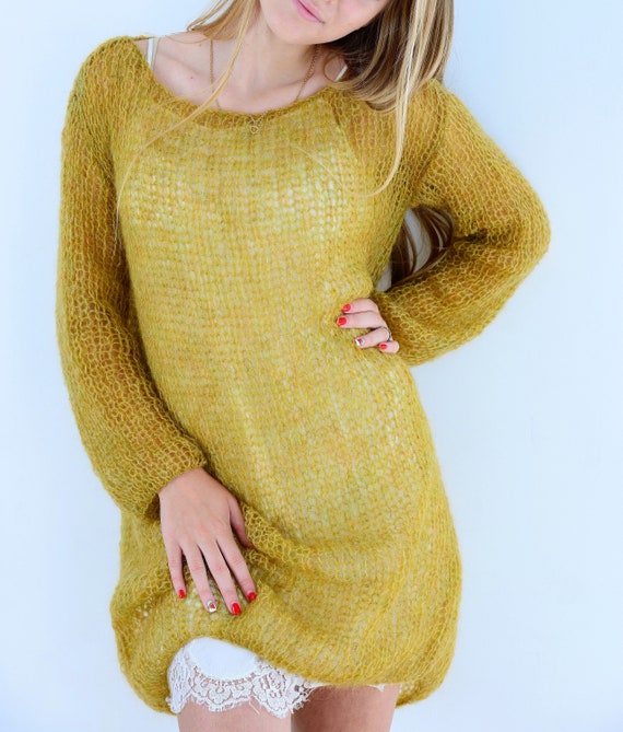 Mustard knitted dress hot sale