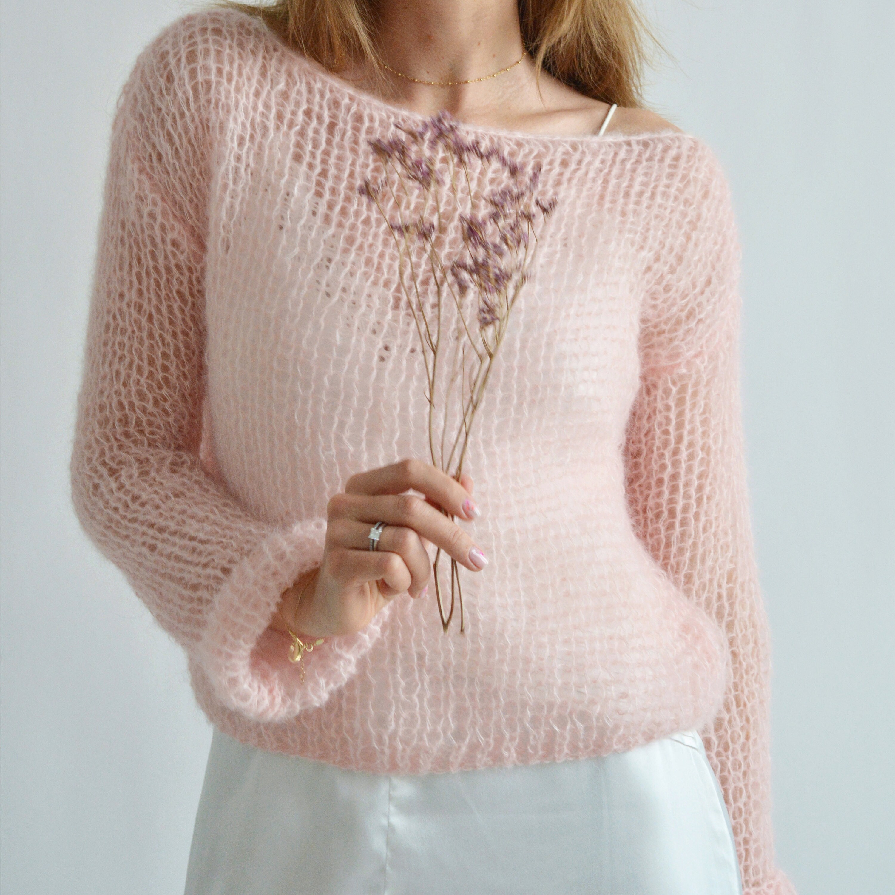 Erröten rosa Braut Pullover Hochzeit Mohair Pullover | Etsy