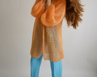 【送料&関税込】Valentino Pastel Orange Mohair Blend Cardiga Valentino Pastel Orange Mohair Blend Cardigan | italist