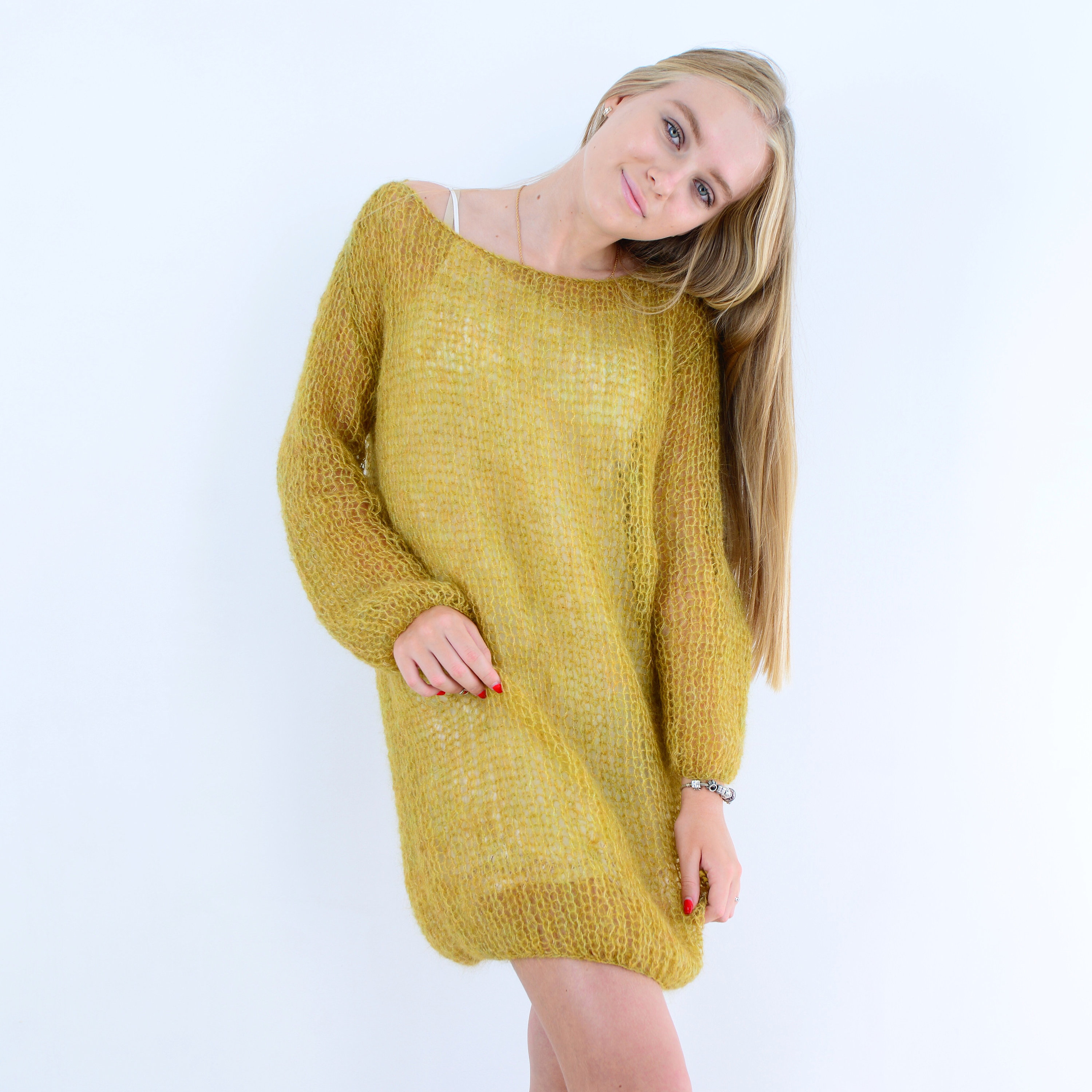 Dress Mustard Bardot Jumper Bardot Beaded Trim Detail Cut Out Maxi Dress In  Yellow, Women's Size