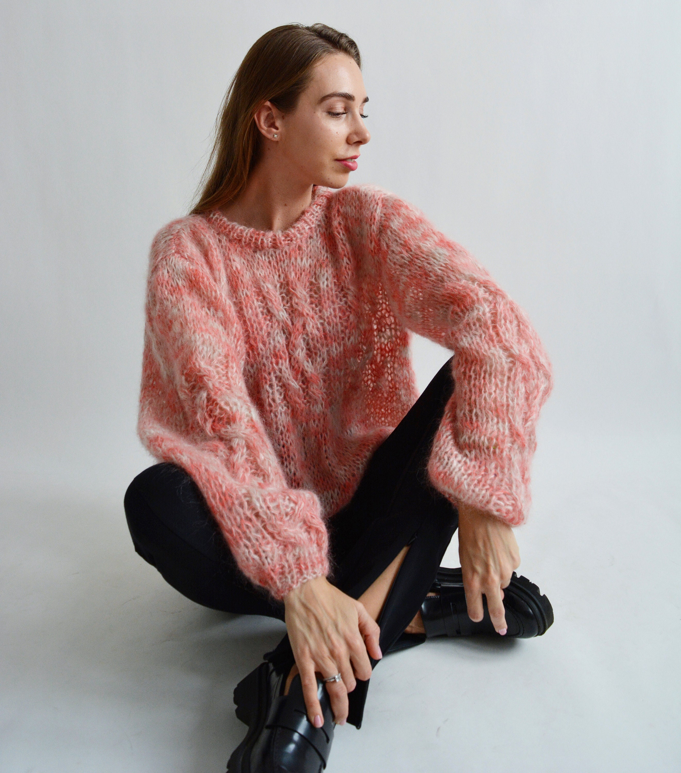 fluffy rainbow sweater