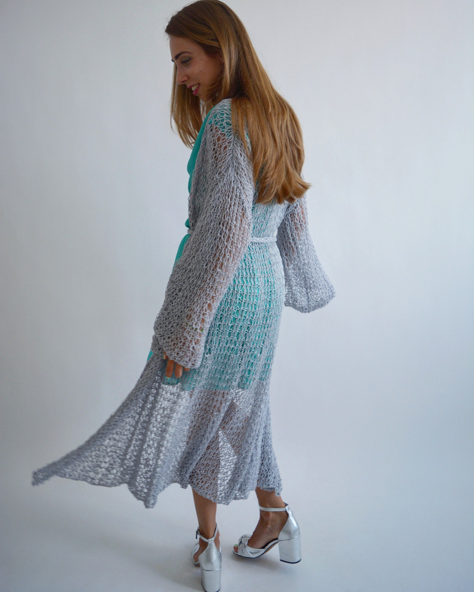 gray cotton cardigan