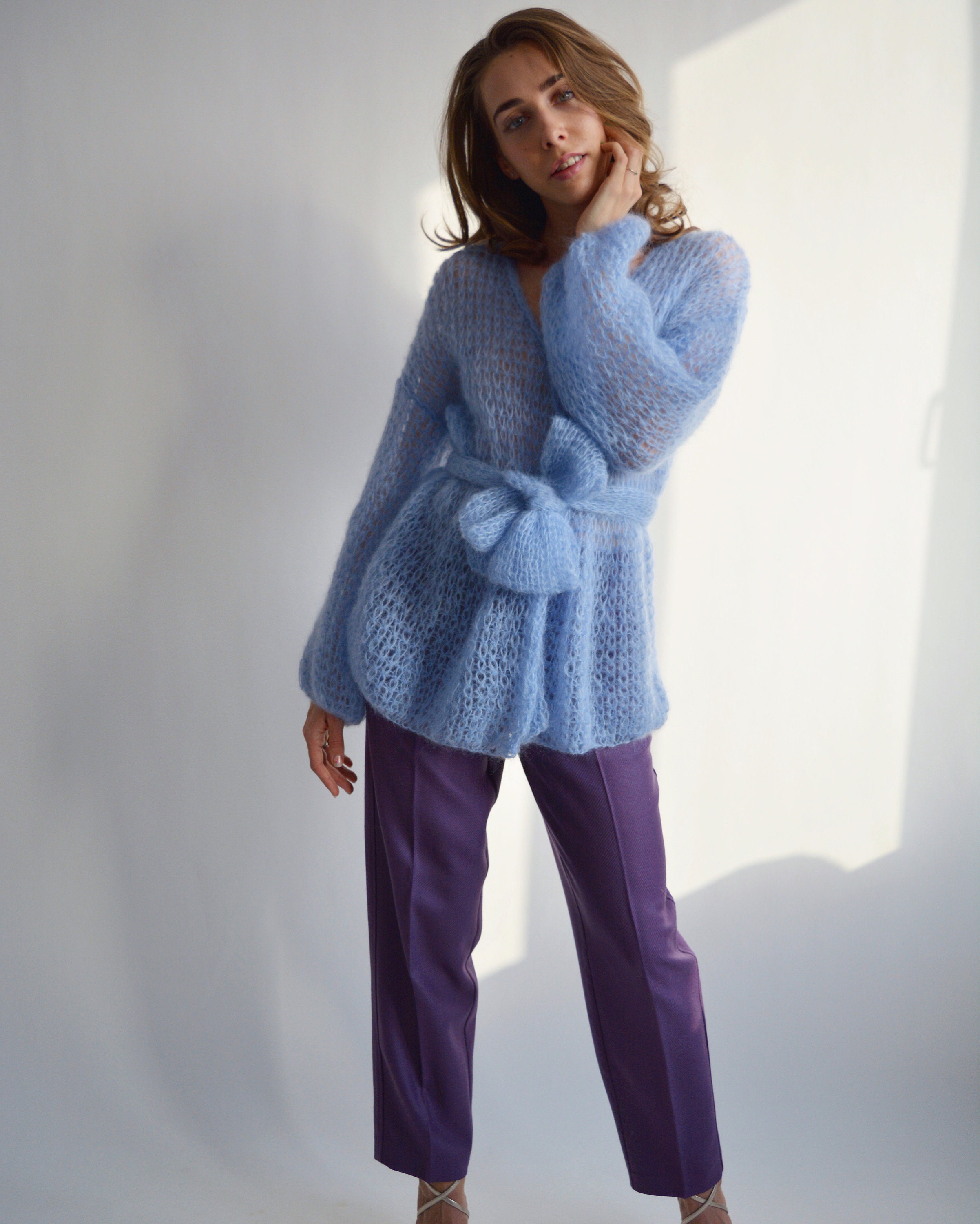 sublations /MOHAIR CARDIGAN HEATHER BLUE 【公式通販】 sublations /MOHAIR CARDIGAN HEATHER BLUE 【公式通販】