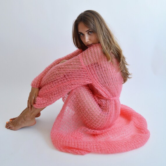 coral long cardigan
